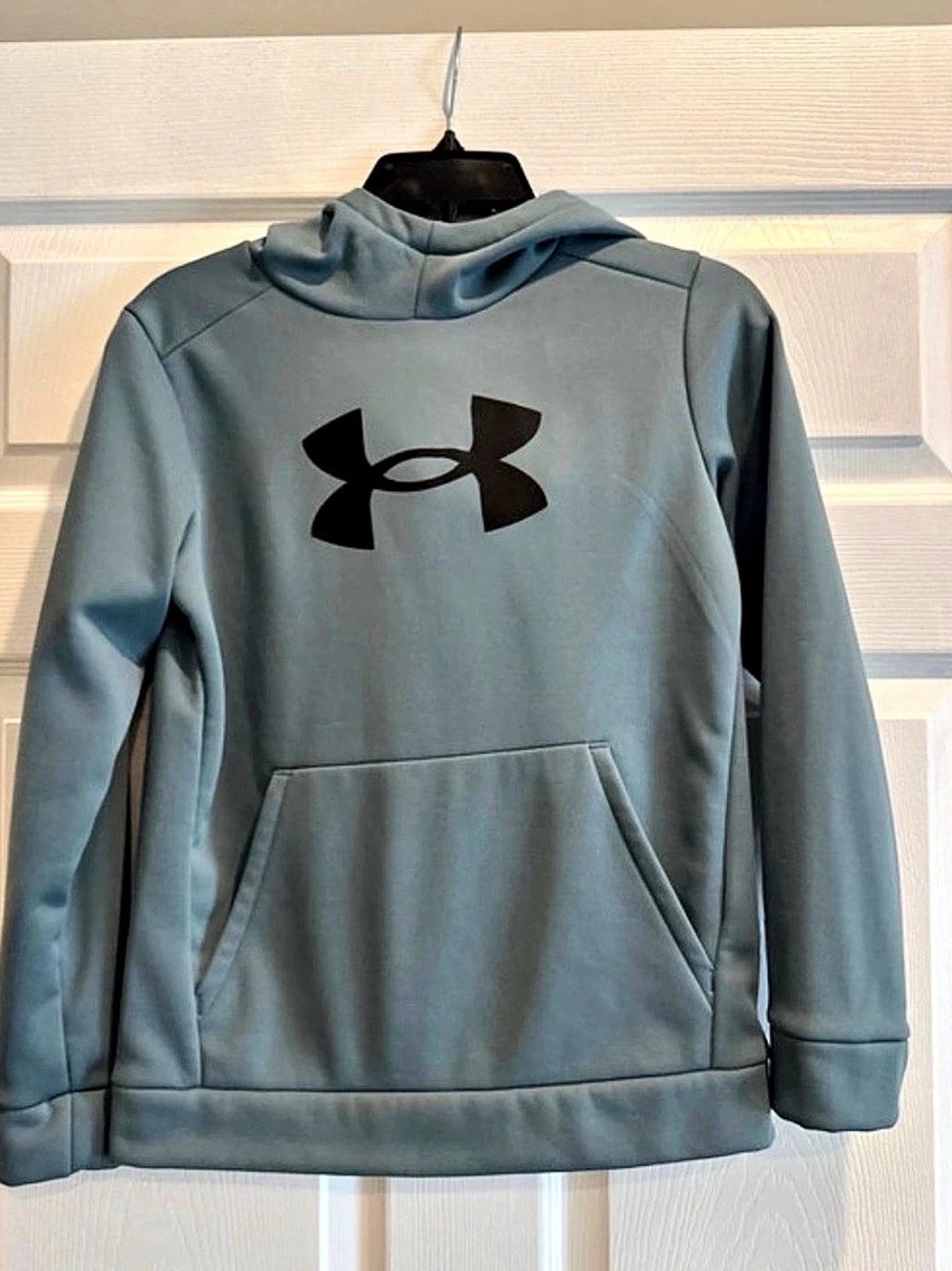 Under Armour Boys Armour Fleece Big Logo Hoodie Blue Youth Medium